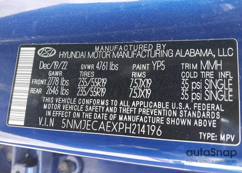 2023 Hyundai Tucson Limited from USA, damaged, VIN 5NMJECAEXPH214196